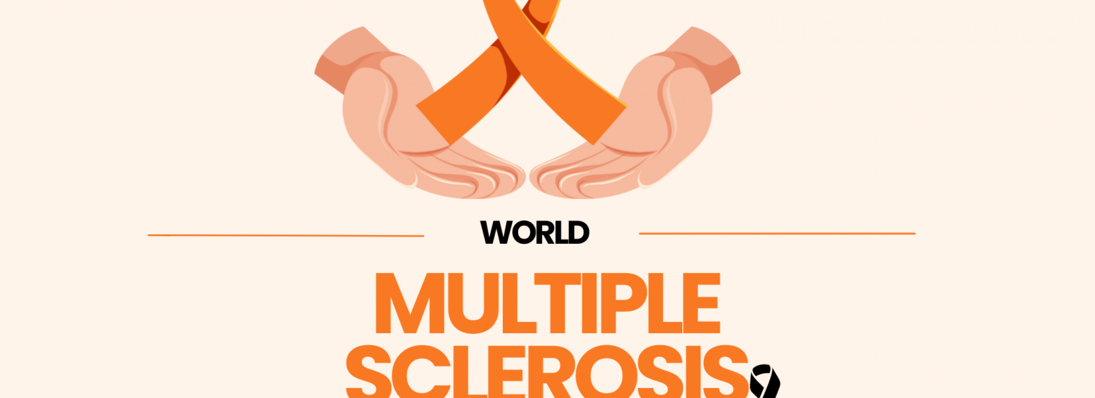 Orange and White Creative Illustration World Multiple Sclerosis Day Event Celebration Facebook Post (Facebook Cover)